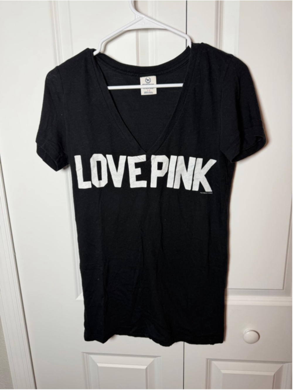 PINK Victoria's Secret Black Love Pink Short Sleeve Tee S